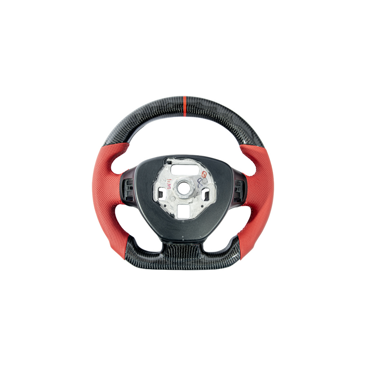 Chevrolet Corvette C7 Red Leather Red Stitching LED Carbon Fiber Steering Wheel image 5