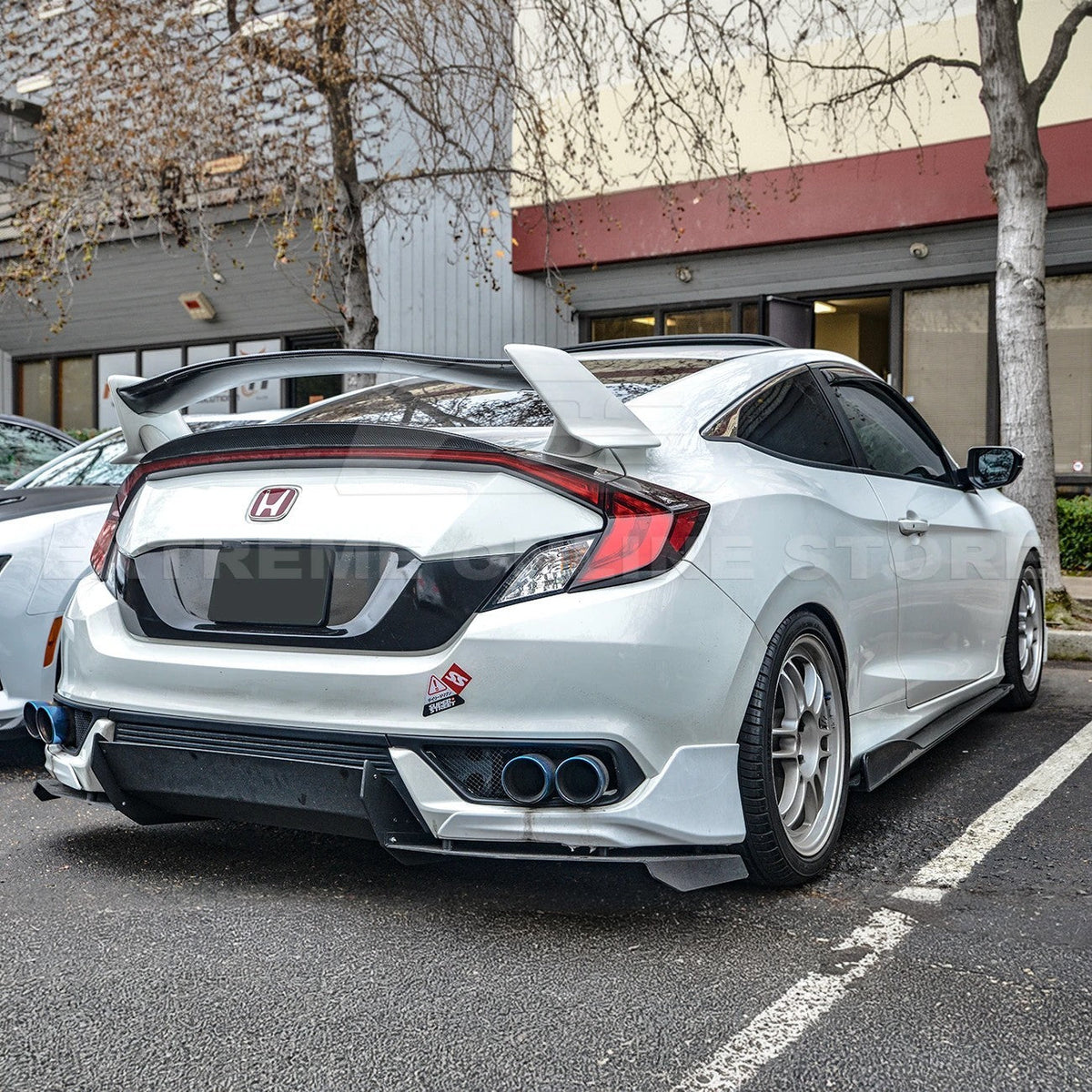 2016-20 Honda Civic Coupe Type R Conversion Rear Trunk Spoiler Kit image 14