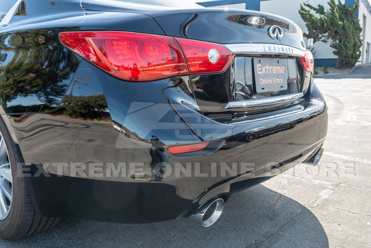 2014-Up Infiniti Q50 Muffler Delete Axle Back 4.5 Dual Tips Exhaust image 9