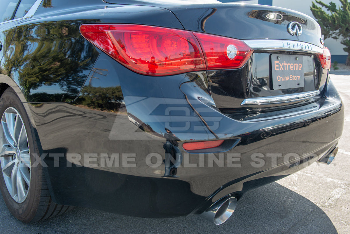 2014-Up Infiniti Q50 Muffler Delete Axle Back 4.5 Dual Tips Exhaust image 8