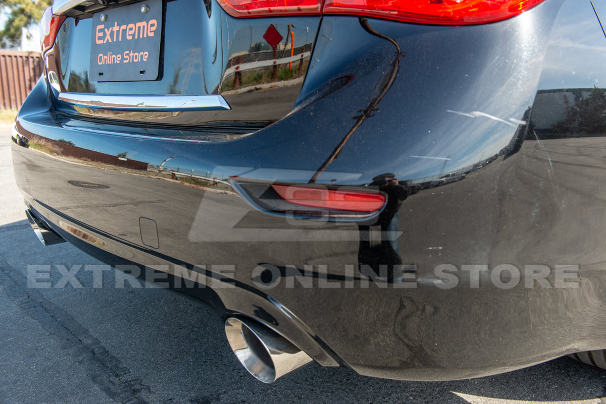 2014-Up Infiniti Q50 Muffler Delete Axle Back 4.5 Dual Tips Exhaust image 5