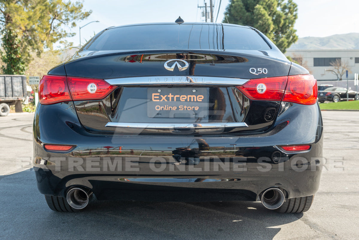 2014-Up Infiniti Q50 Muffler Delete Axle Back 4.5 Dual Tips Exhaust image 7