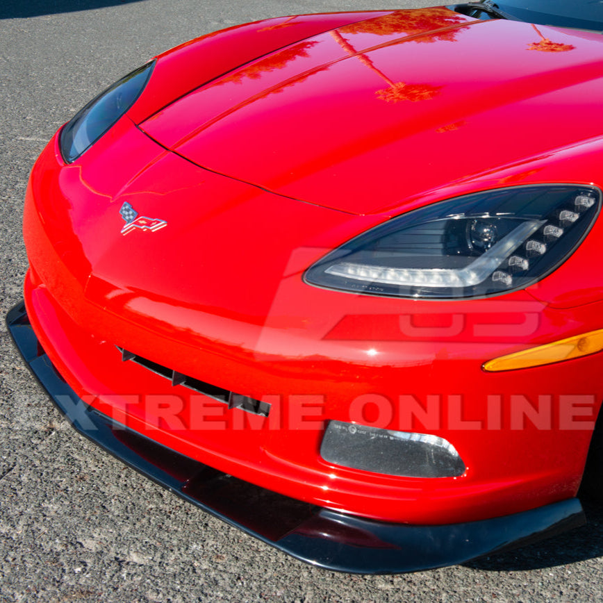 Corvette C6 Base Model Extended Front Splitter Lip Side Skirts Rocker Panels image 11