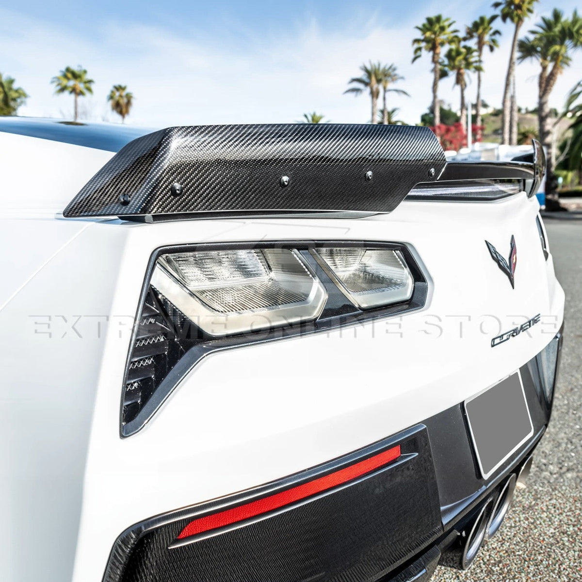 Corvette C7 DRY CARBON FIBER Rear Spoiler Side Winglets image 4