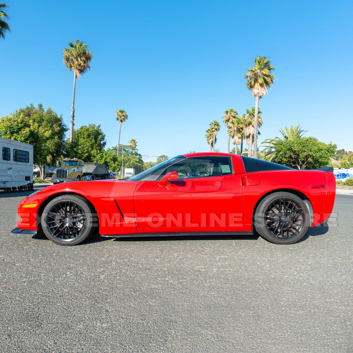 Corvette C6 Base Model Extended Front Splitter Lip Side Skirts Rocker Panels image 10