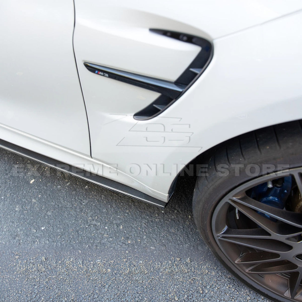 2014-20 BMW F80 M3 Extended Carbon Fiber Side Skirts Rocker Panels image 4