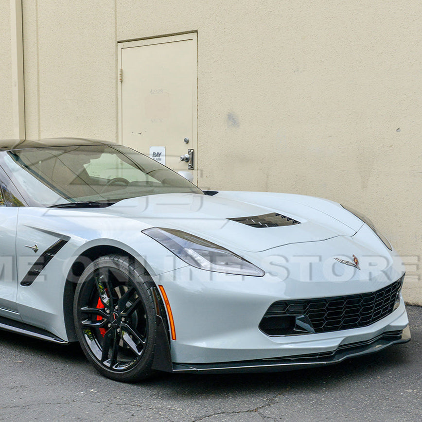 Blemished / Outlet - Corvette C7 Stage 3 DRY CARBON FIBER Front Splitter Wickerbill Extension Winglets image 1