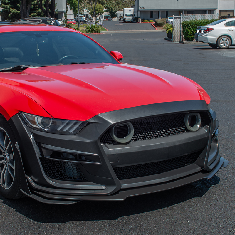 2015-17 Ford Mustang GT500 Conversion Front Bumper Kit (W/LED Grille) image 3