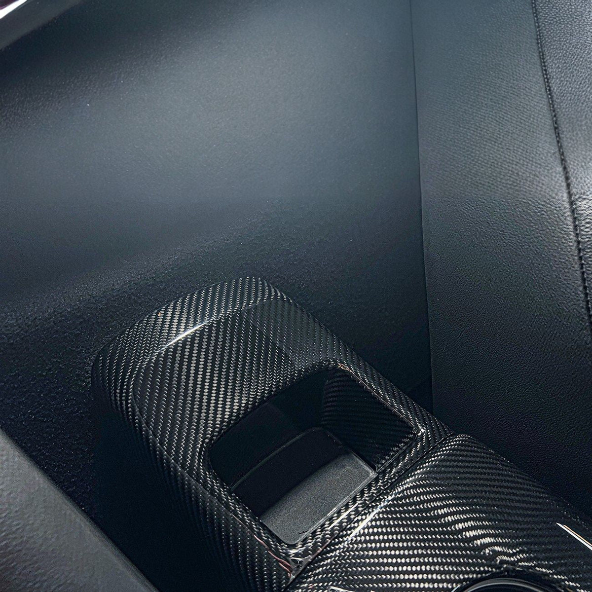 2020-Up Toyota GR Supra Carbon Fiber JDM Factory Style Rear Center Storage Compartment Cover image 2