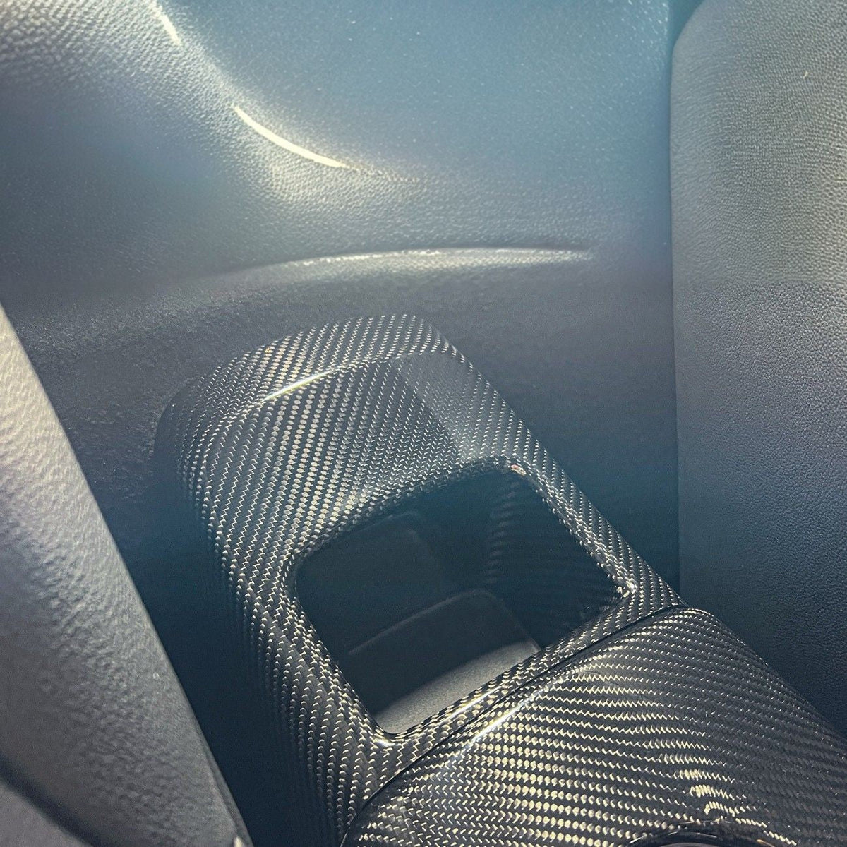 2020-Up Toyota GR Supra Carbon Fiber JDM Factory Style Rear Center Storage Compartment Cover image 4