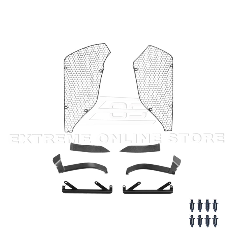 Corvette C8 Z06 Aluminum Black Rear Side Intake Mesh Grille Inserts image 17