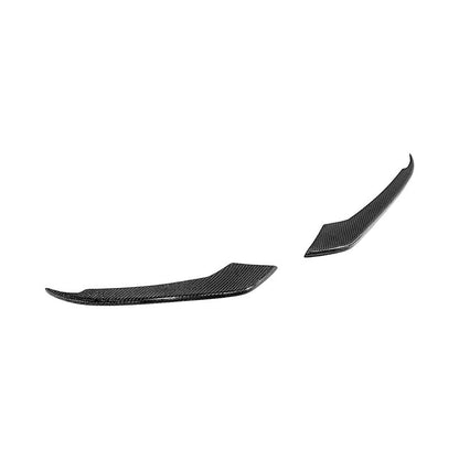 2015-17 Ford Mustang DRY CARBON FIBER Front Bumper Fog Light Eyebrow Trim Pair image 1