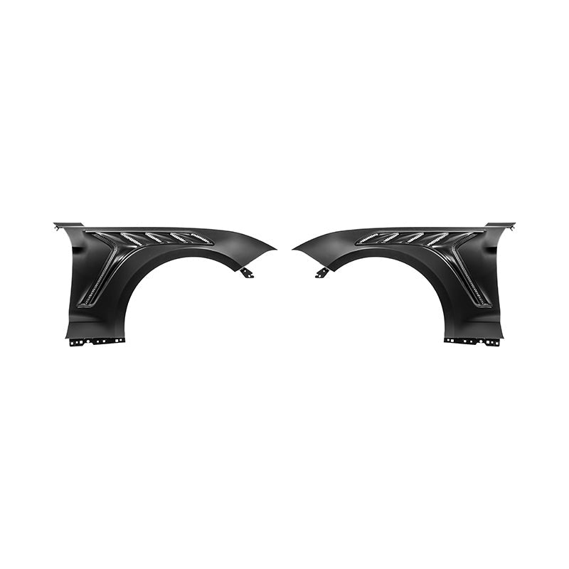 2018-23 Ford Mustang S550 | GTD Style Primed Black Front Side Vented Fenders image 20