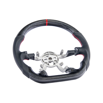 1997-04 Corvette C5 Carbon Fiber Steering Wheel Black Perforated Leather Red Center Stripe image 2
