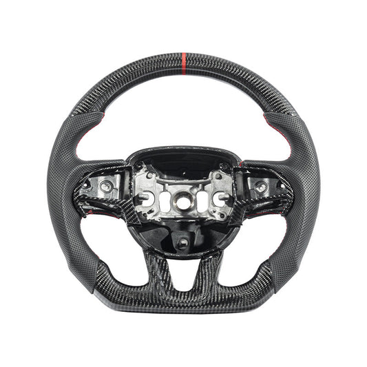2015-23 Charger Carbon Fiber Peforated Leather Steering Wheel image 2