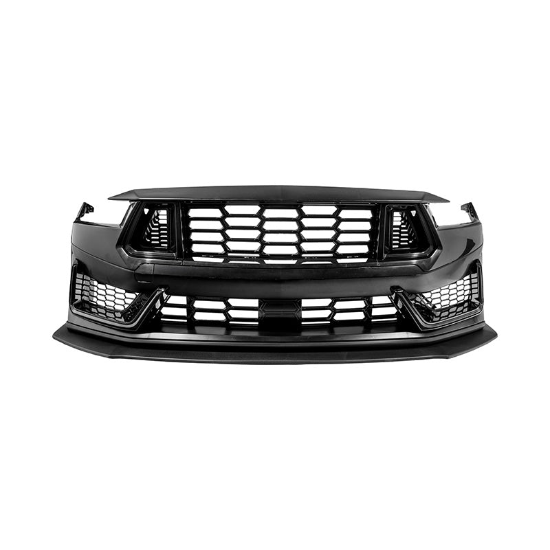 2024-Up Mustang | Dark Horse Style Front Bumper Cover Lip w/ LED Side Grille image 2