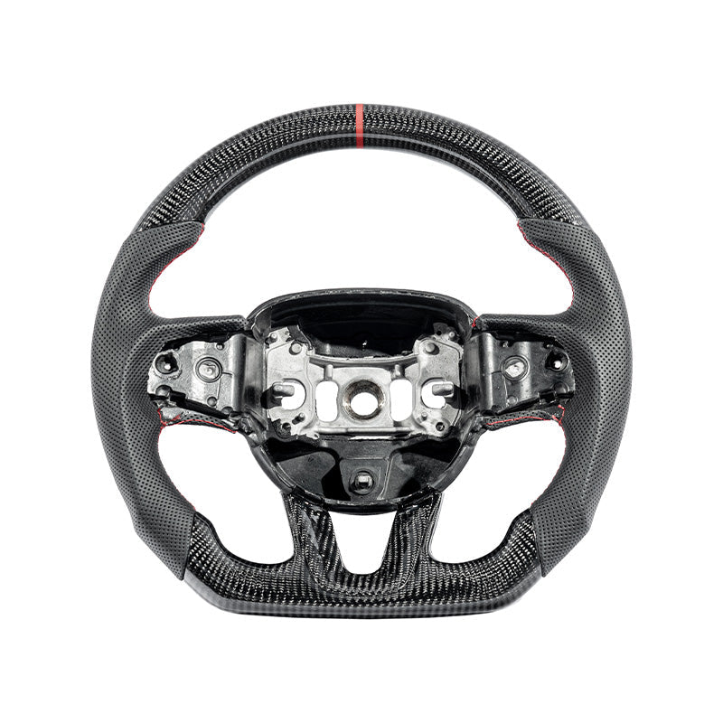 2015-Up Durango Carbon Fiber Peforated Leather Steering Wheel image 1