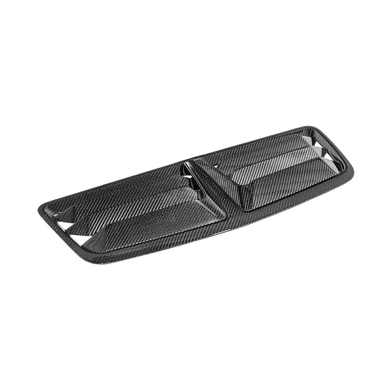 2024-Up Ford Mustang DRY CARBON FIBER Front Upper Hood Vent Insert Cover image 1