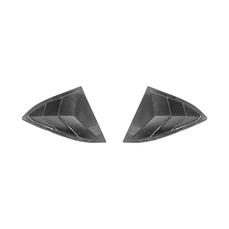 2020-Up Corvette C8 DRY Carbon Fiber Side Quarter Window Louver Sun Shade Cover image 2