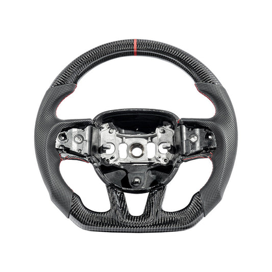 2014-21 Jeep Grand Cherokee Carbon Fiber Peforated Leather Steering Wheel image 1
