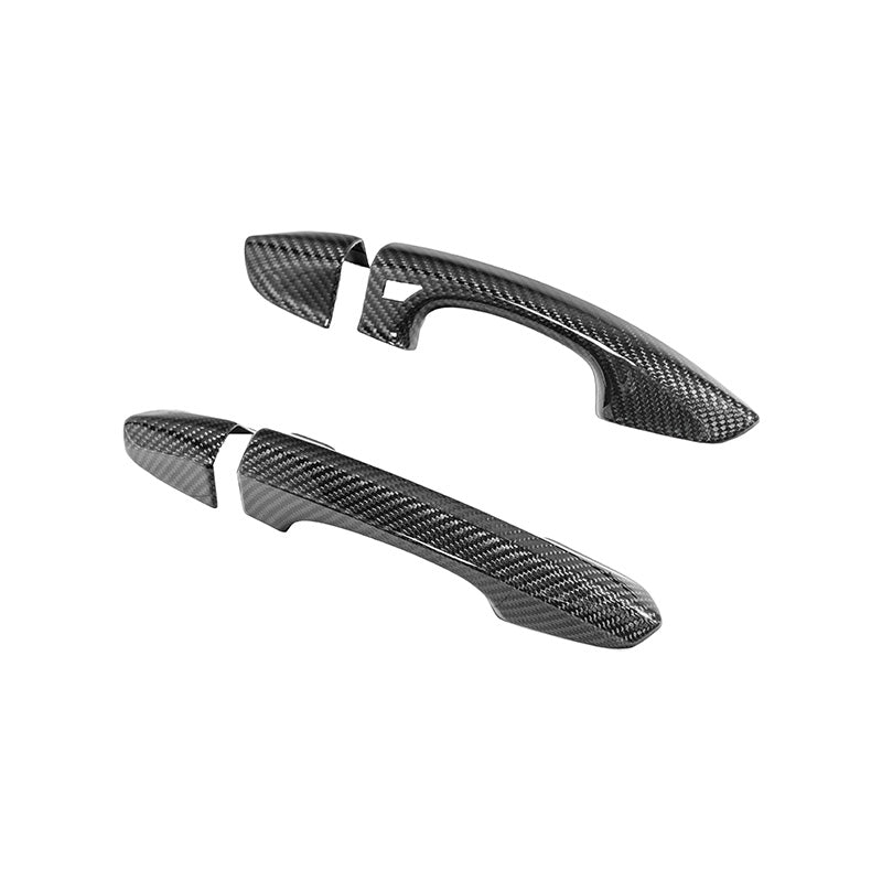 2015-23 Ford Mustang DRY CARBON FIBER Outer Door Handle Cover Set image 1