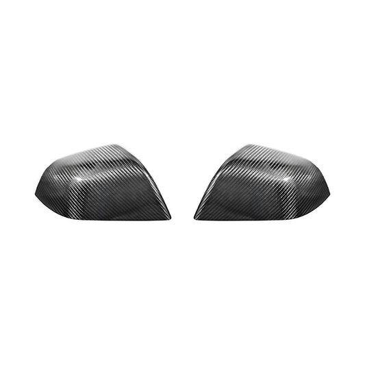 2024-Up Tesla Model 3 Dry Carbon Fiber Tape On Side Mirror Cap Covers Pair image 2