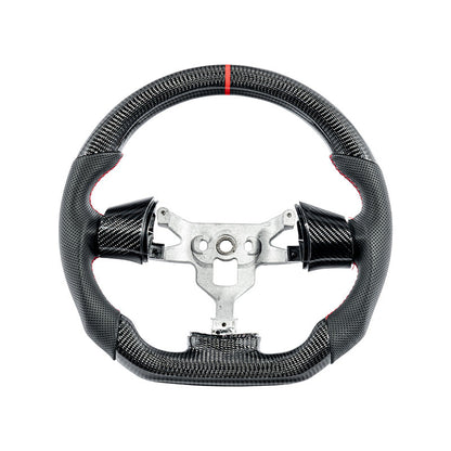 2006-13 Corvette C6 CARBON FIBER Perforated Leather Red Stripe Steering Wheel image 10