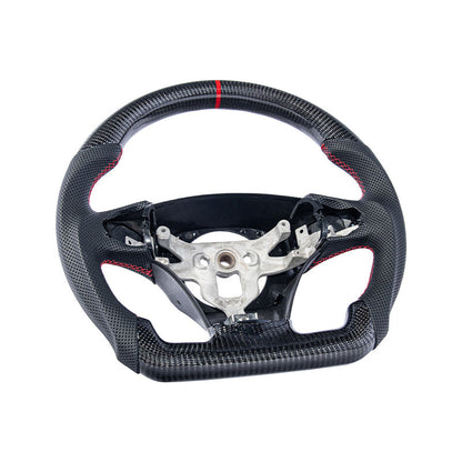 2006-13 Corvette C6 CARBON FIBER Perforated Leather Red Stripe Steering Wheel image 52