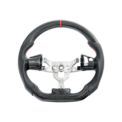 2006-13 Corvette C6 CARBON FIBER Perforated Leather Red Stripe Steering Wheel image 19