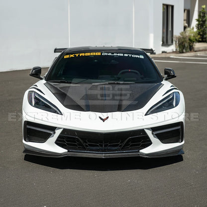 Corvette C8 Models EOS Performance Track Style Double Sided Dry Carbon Fiber Front Hood image 6