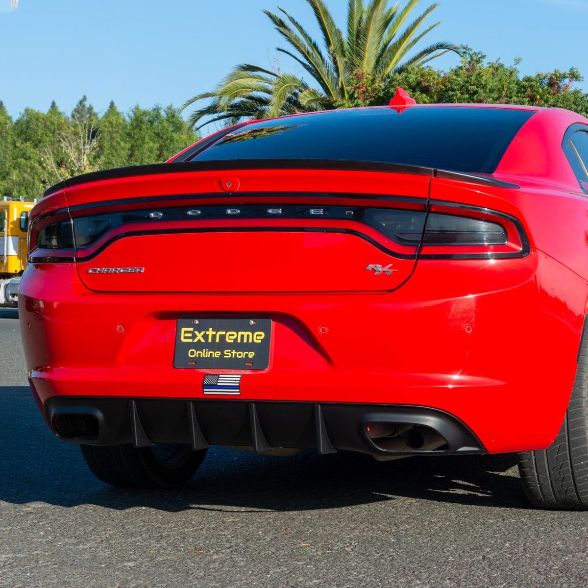Dodge Charger Base SRT Style Rear Bumper Dual Exhaust Diffuser image 3