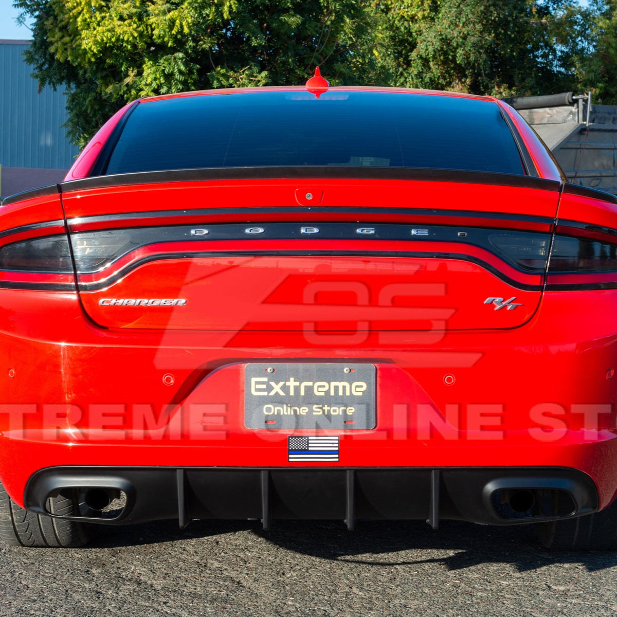 Dodge Charger Base SRT Style Rear Bumper Dual Exhaust Diffuser image 5