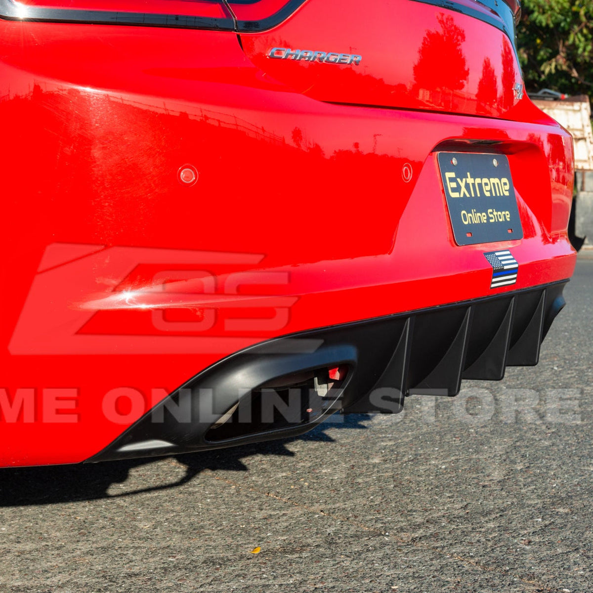 Dodge Charger Base SRT Style Rear Bumper Dual Exhaust Diffuser image 7