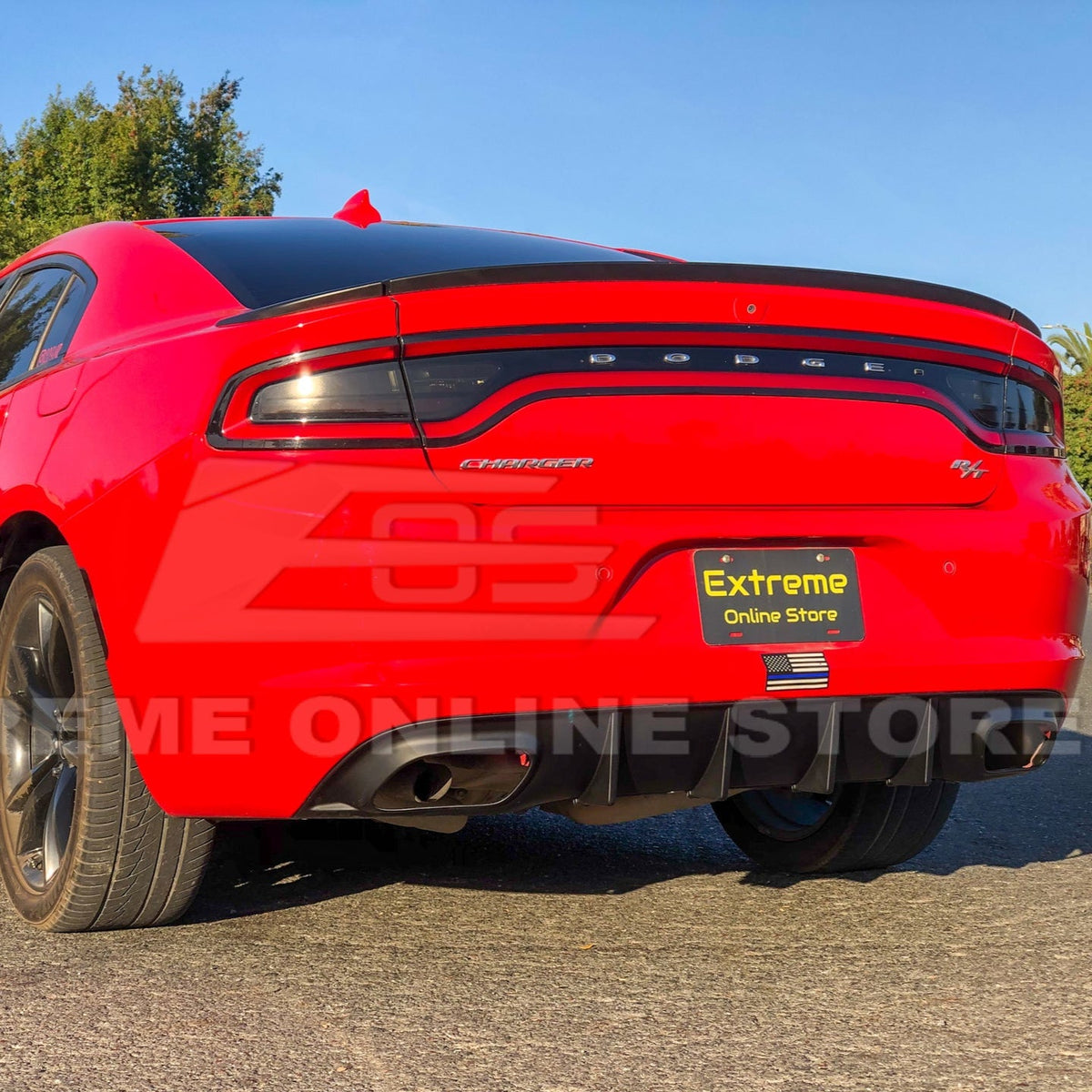 Dodge Charger Base SRT Style Rear Bumper Dual Exhaust Diffuser image 8