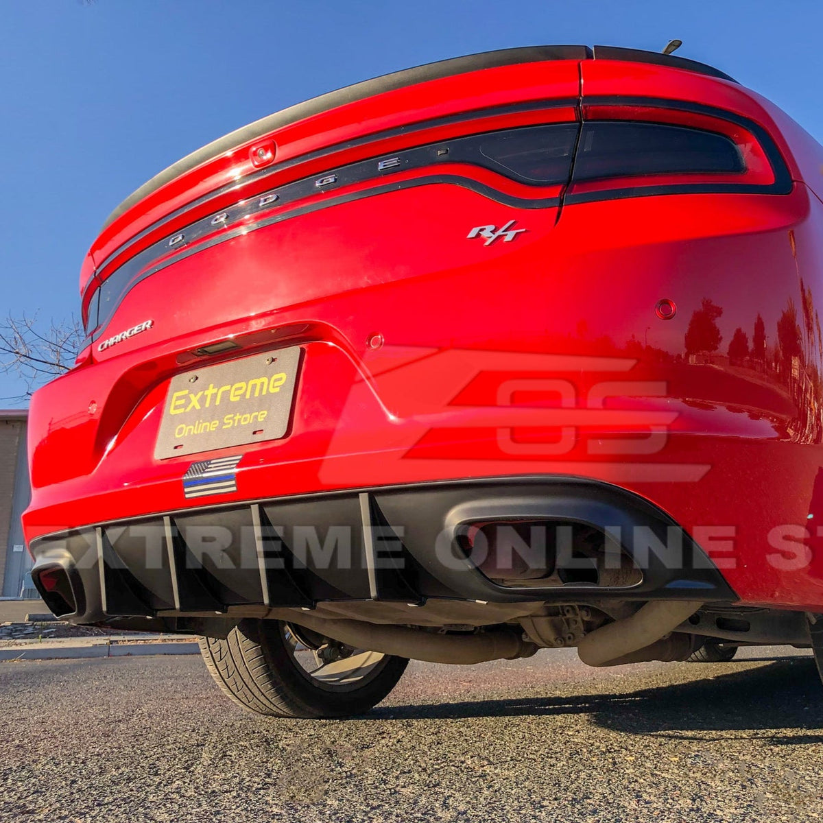 Dodge Charger Base SRT Style Rear Bumper Dual Exhaust Diffuser image 9