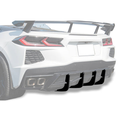 Corvette C8 Stingray DRY CARBON FIBEr Add-On Rear Diffuser Fin image 1