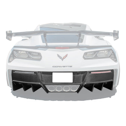 Corvette C7 Factory DRY CARBON FIBER Finned Rear Diffuser image 1