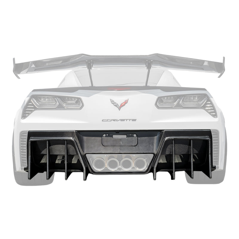 Corvette C7 Track Package Rear Bumper Finned Diffuser image 1