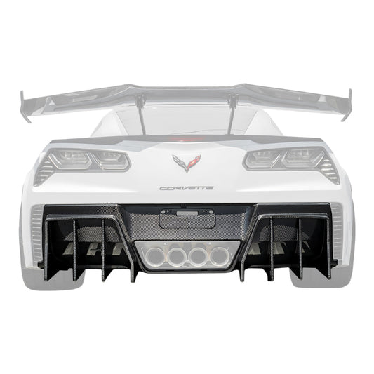 Corvette C7 Track Package Rear Bumper Finned Diffuser image 1