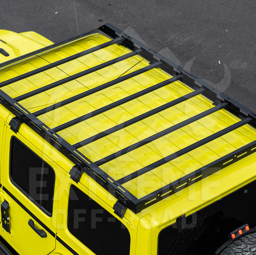 2018-Up Jeep Wrangler JL Carbon Steel Black Top Roof Cargo Rack image 55