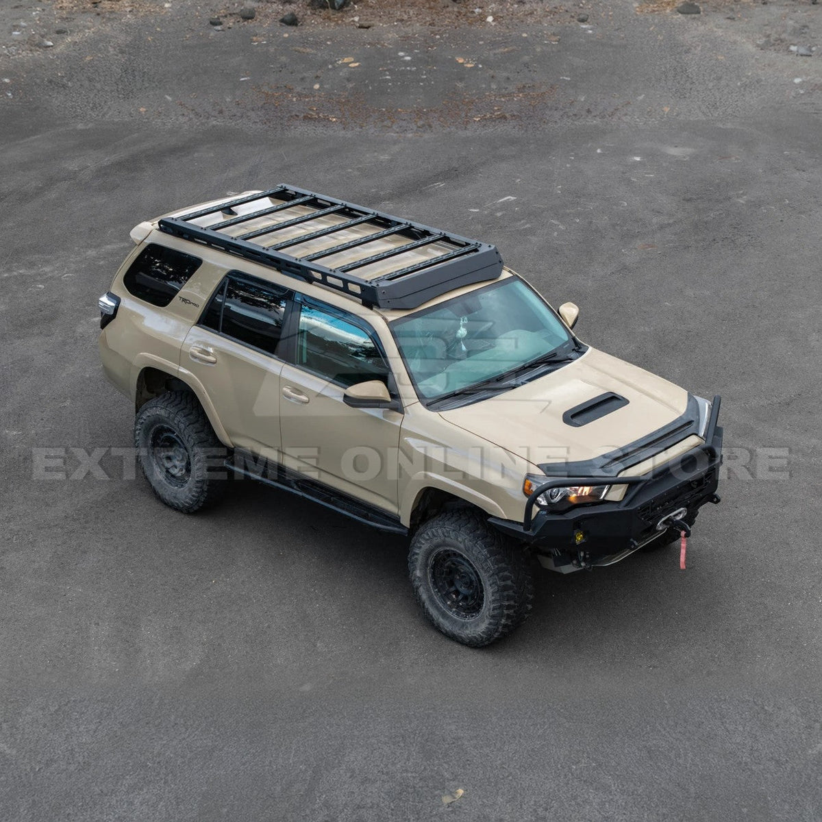 2010-24 Toyota 4Runner V2 Carbon Steel Black Top Roof Rack Cargo Carrier image 5