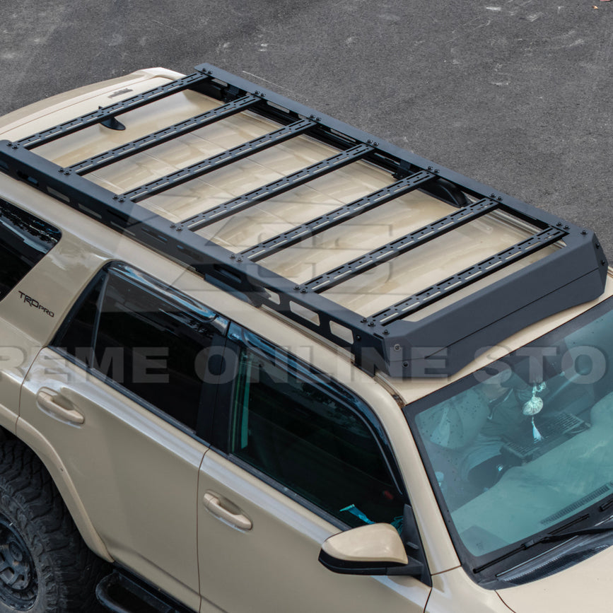 2010-24 Toyota 4Runner V2 Carbon Steel Black Top Roof Rack Cargo Carrier image 12