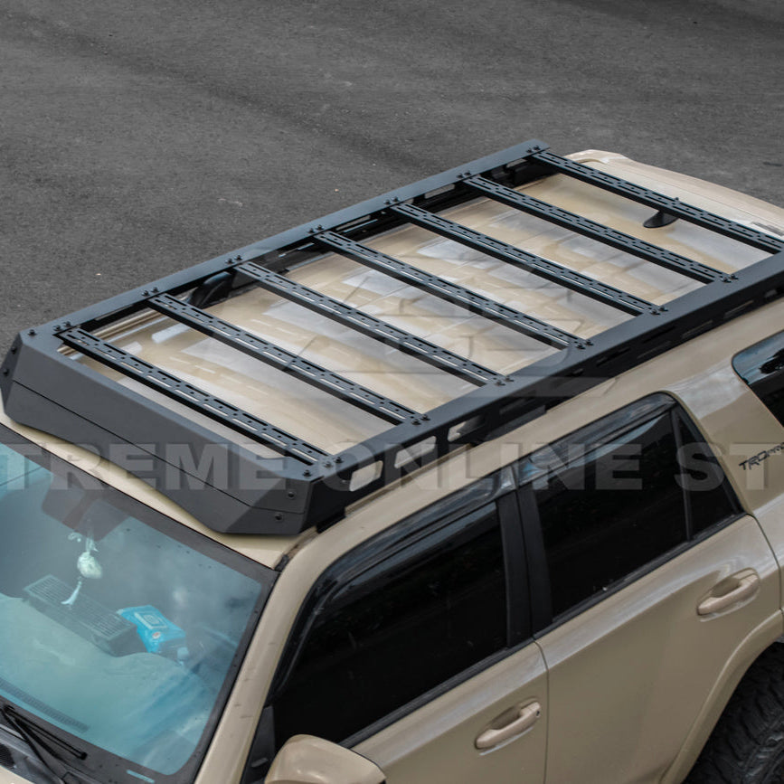 2010-24 Toyota 4Runner V2 Carbon Steel Black Top Roof Rack Cargo Carrier image 13