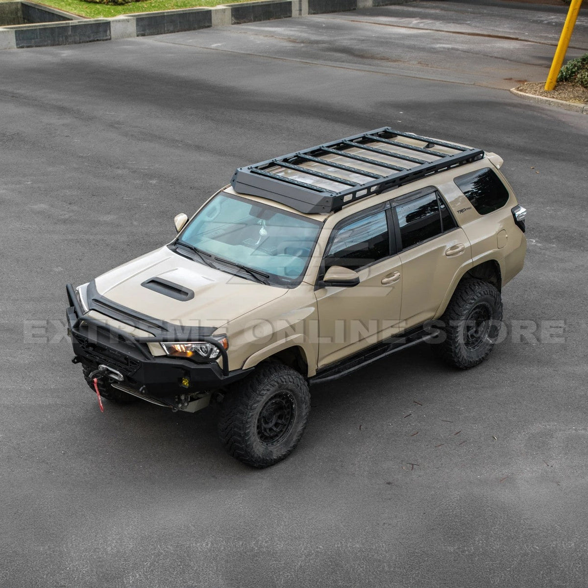 2010-24 Toyota 4Runner V2 Carbon Steel Black Top Roof Rack Cargo Carrier image 4