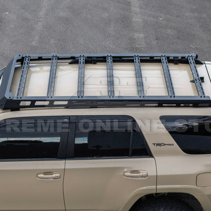 2010-24 Toyota 4Runner V2 Carbon Steel Black Top Roof Rack Cargo Carrier image 14