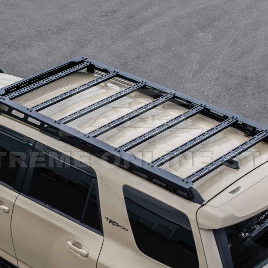 2010-24 Toyota 4Runner V2 Carbon Steel Black Top Roof Rack Cargo Carrier image 15