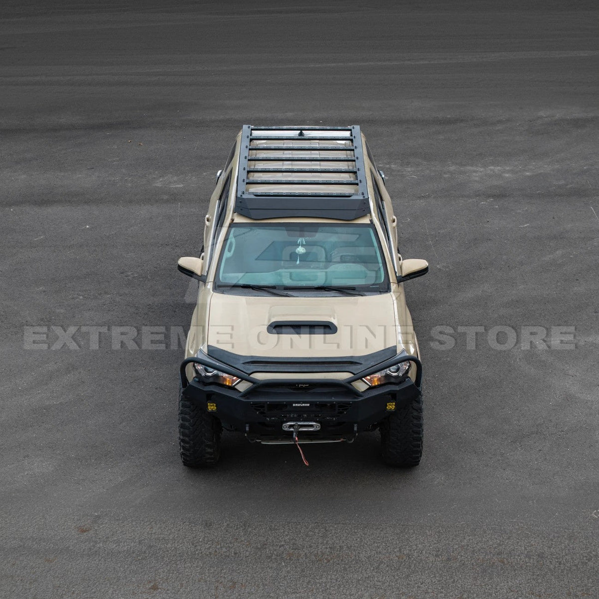 2010-24 Toyota 4Runner V2 Carbon Steel Black Top Roof Rack Cargo Carrier image 11
