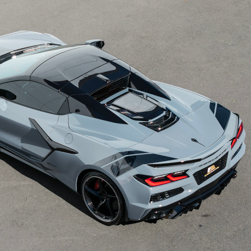 2020-Up Corvette C8 Convertible Rear Hatch Upper HTC Tonneau Window Inserts image 4