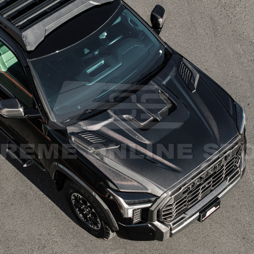2022-Up Toyota Tundra | EOS CARBON FIBER Front Vented Hood Cover w/ Side Vent image 7
