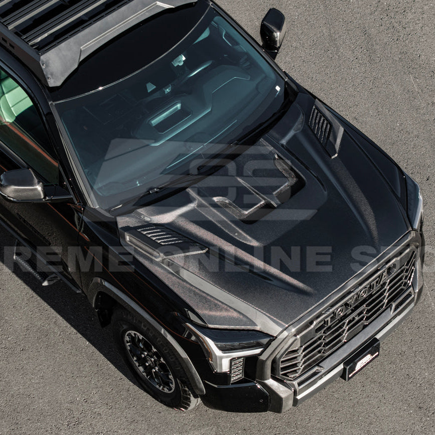 2022-Up Toyota Tundra | EOS CARBON FIBER Front Vented Hood Cover w/ Side Vent image 41